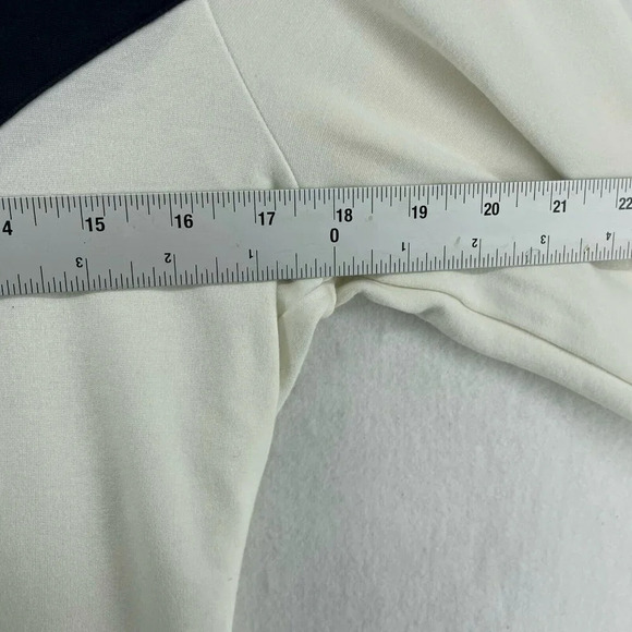 Theory Sweatshirt Women's Sz M White Navy Crew Neck Pullover Long Sleeve Casual - Picture 3 of 12